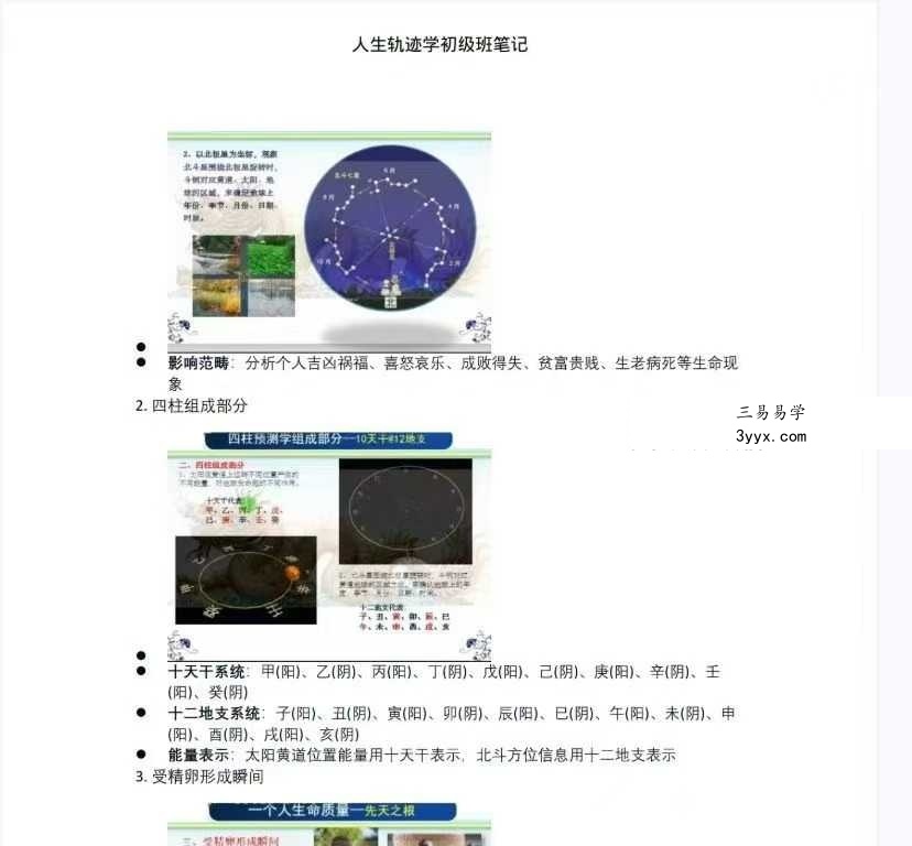 易海游龙《人生轨迹学初级班笔记》102页 资料图片