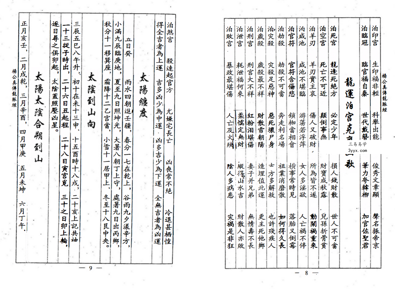 杨救贫原著《杨公真传龙脉经》古本26页 资料图片