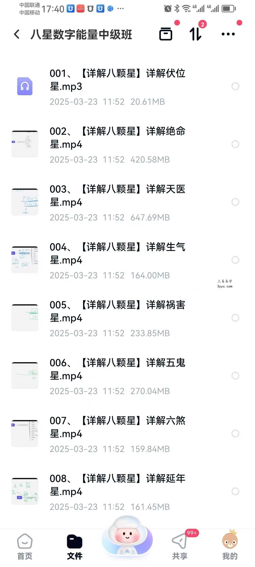 东禾易医《八星数字能量》中高级班 资料图片