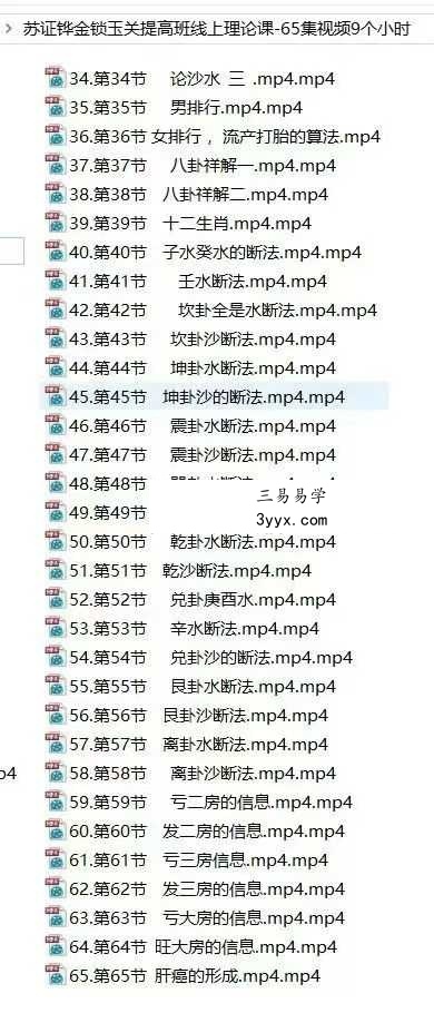 苏证铧《金锁玉关高级线上课》30集+《提高班线上理论课》65集视频 资料图片