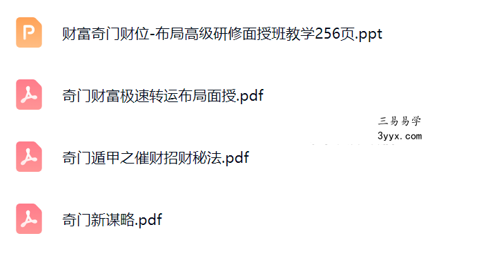 凉都《奇门催财招财转运秘法》教材4本 资料图片