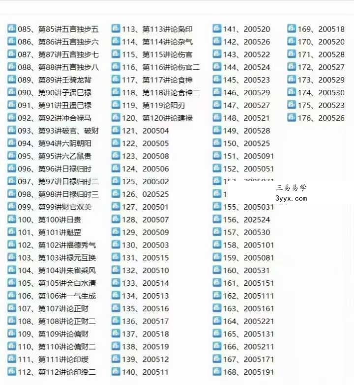 张炳阳《八字基础+中级系列课+案例》176集 资料图片