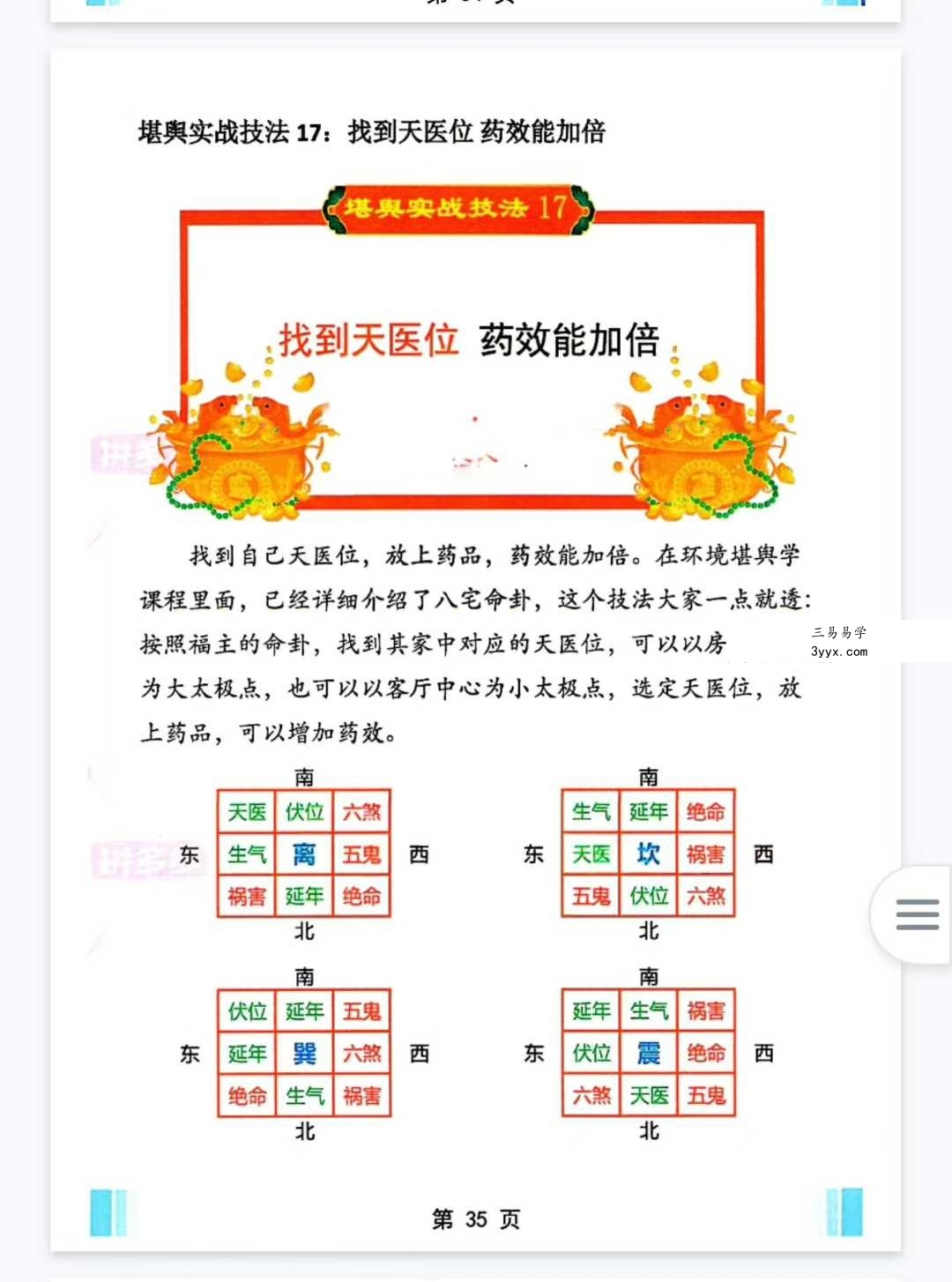 堪舆实战技法《家中布财库必定富中富、客厅布局财富贵人、睡前催财、四方财库阵招财招贵人》60页 资料图片