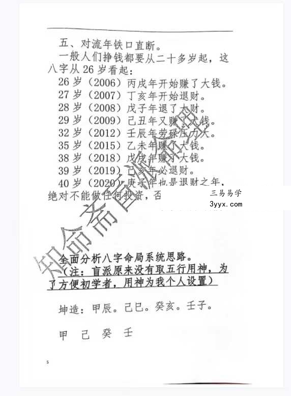 《知命斋盲派命理探讨》357页 资料图片