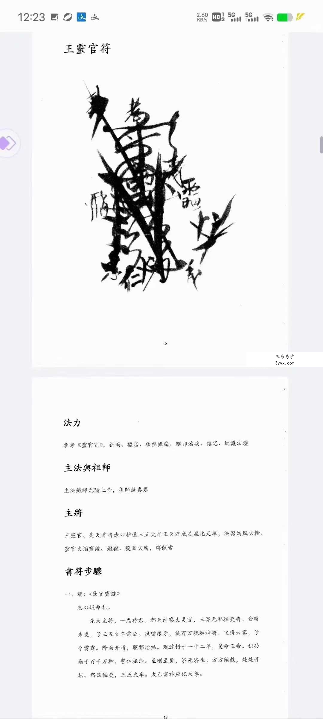 《正一天师符篆汇集》73页 资料图片