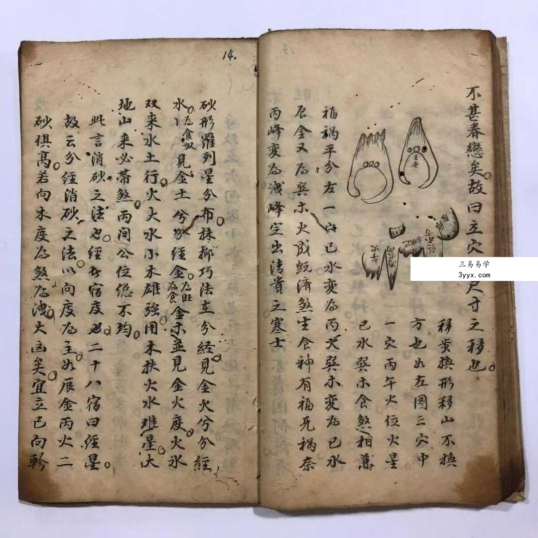《地理十二天星》古籍72双页 资料图片