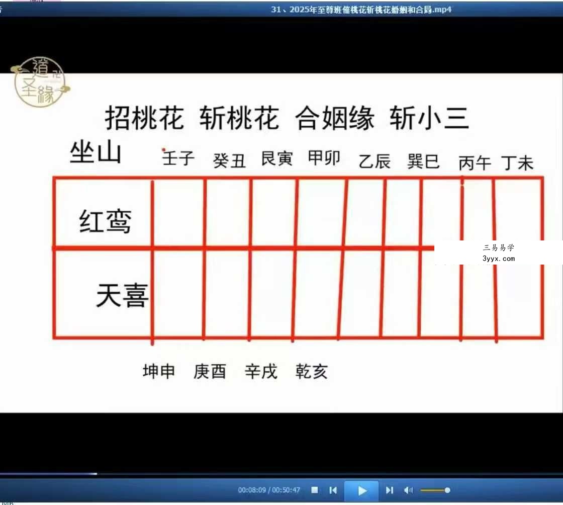 道源老师 2025年奇门至尊班《催桃花斩桃花婚姻和合局》31集 资料图片
