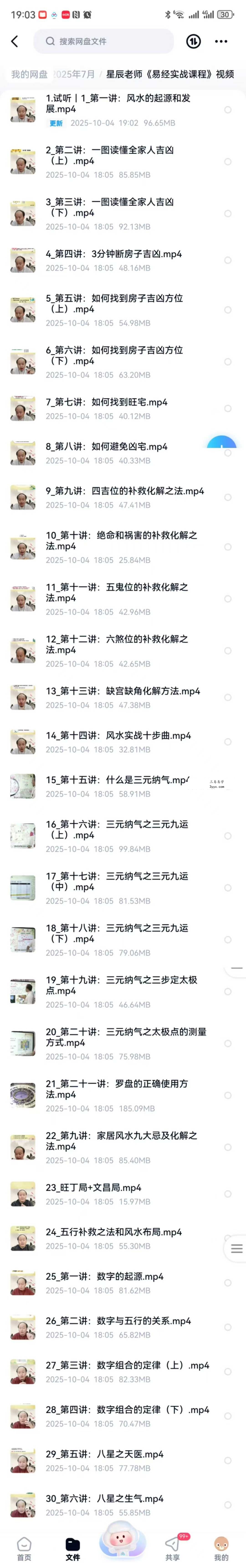 星辰老师《易经实战课程》93集视频 资料图片