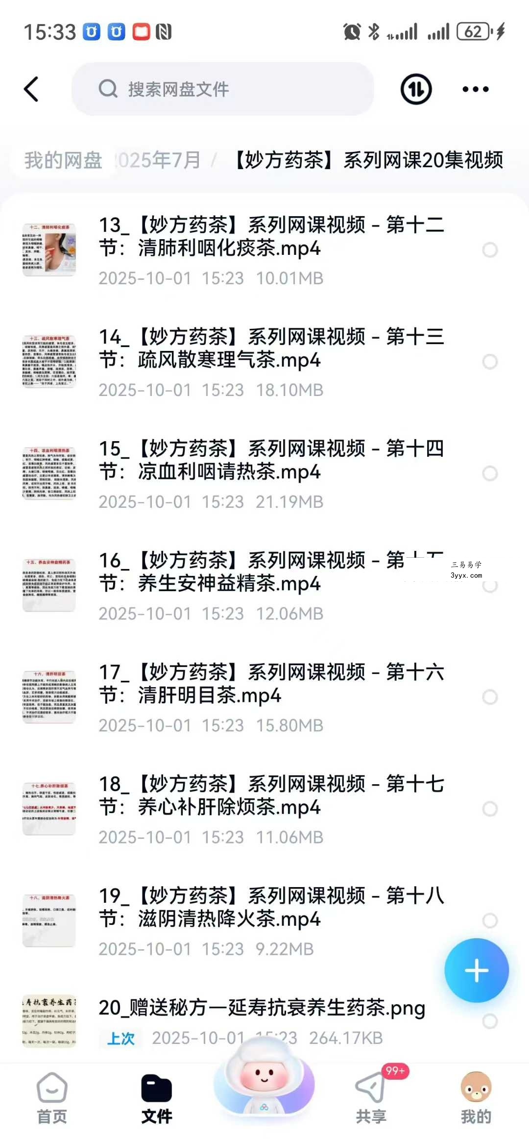 杨保琳【妙方药茶】系列网课20集视频 资料图片