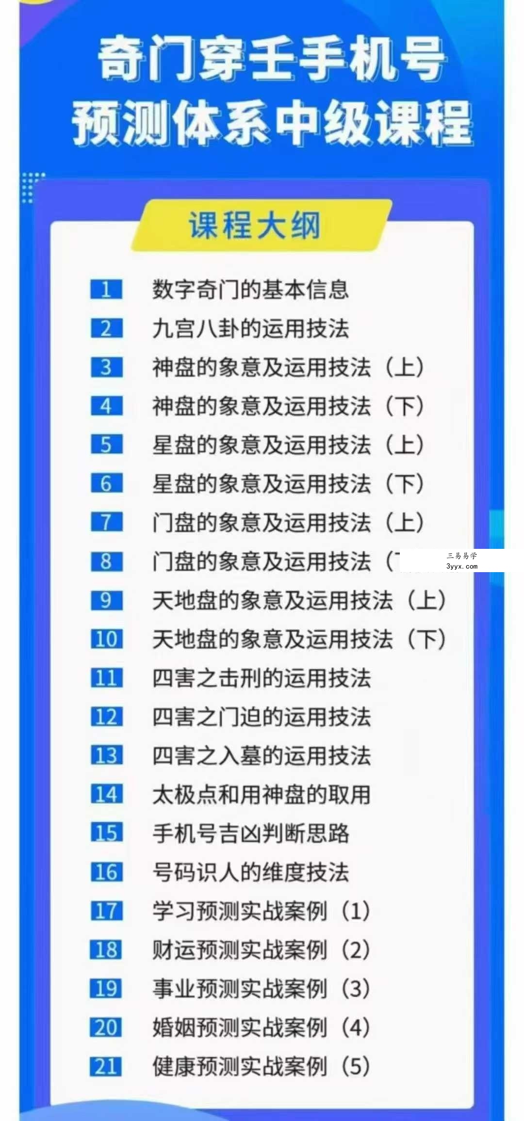 数字奇门手机号预测技法教程21集 资料图片