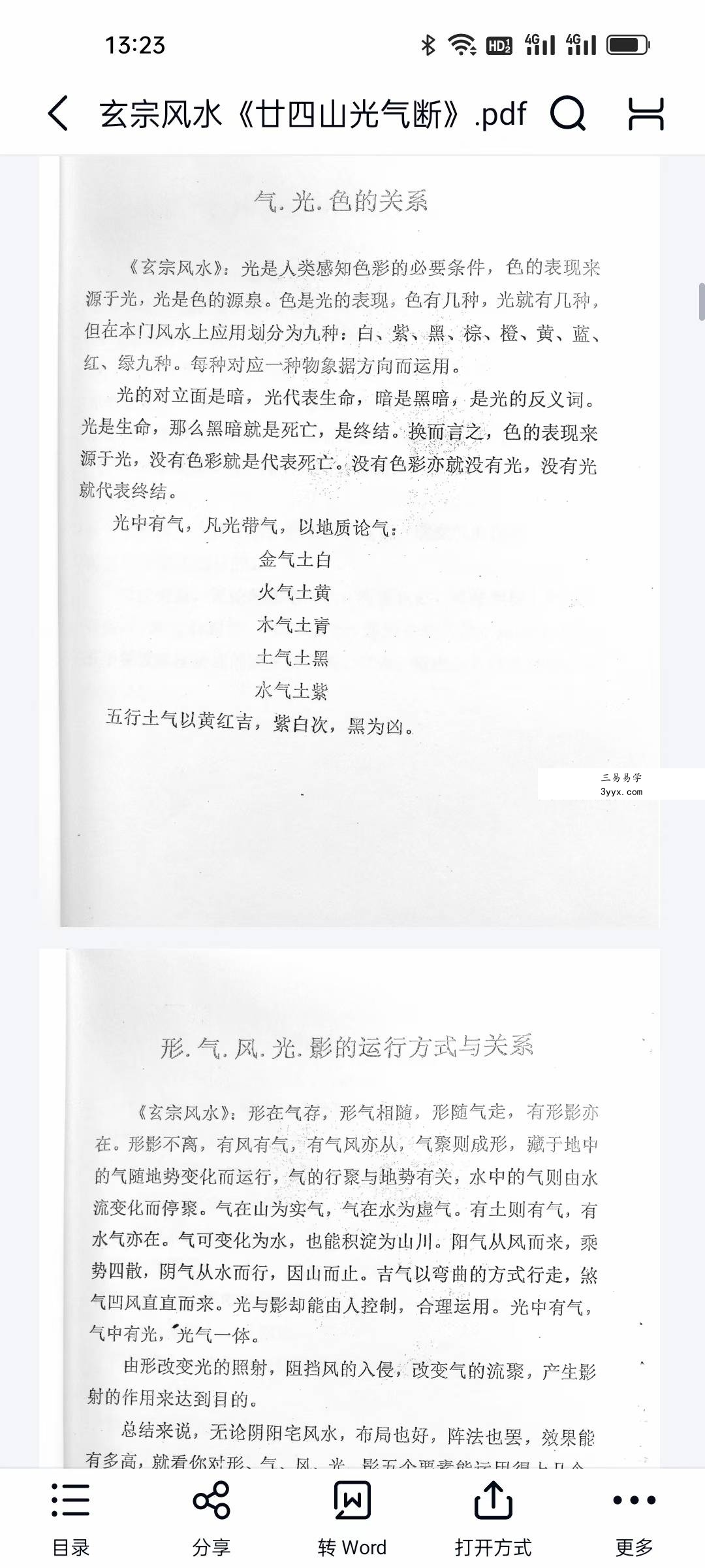 玄宗风水《廿四山光气断》70页 资料图片