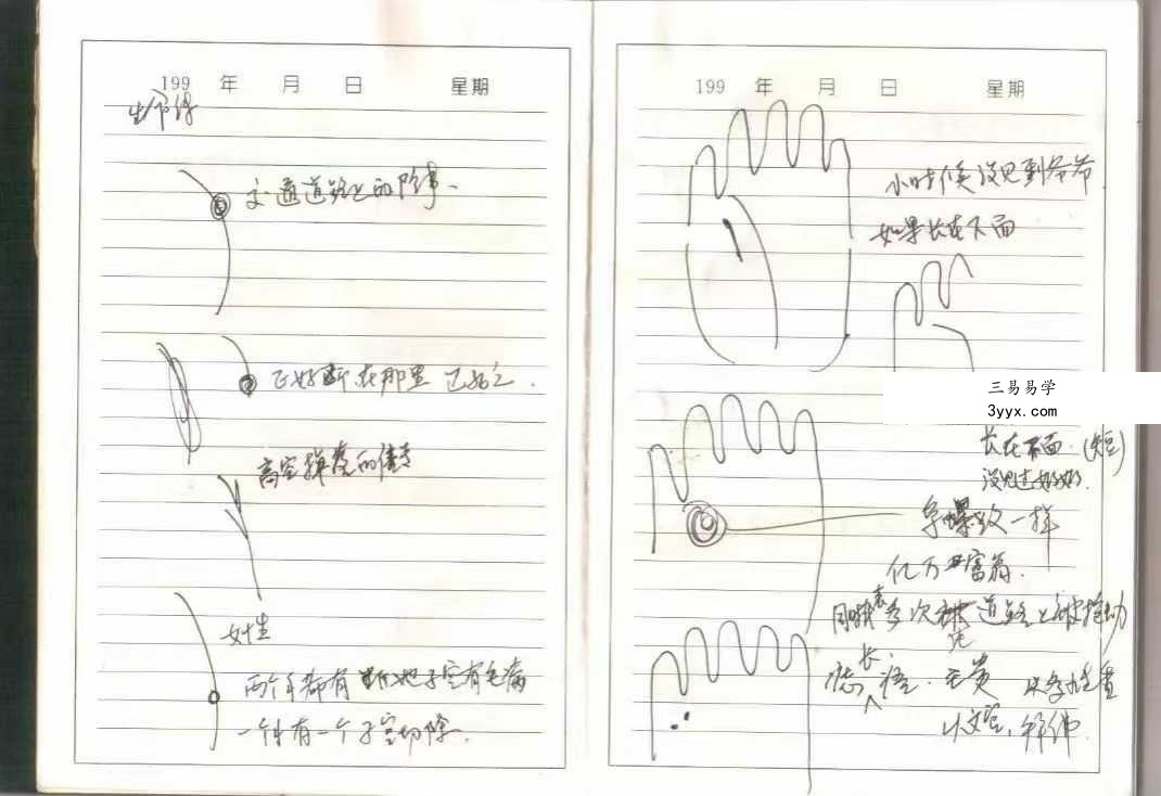 《李纯文手面相讲课笔记》61双页 资料图片
