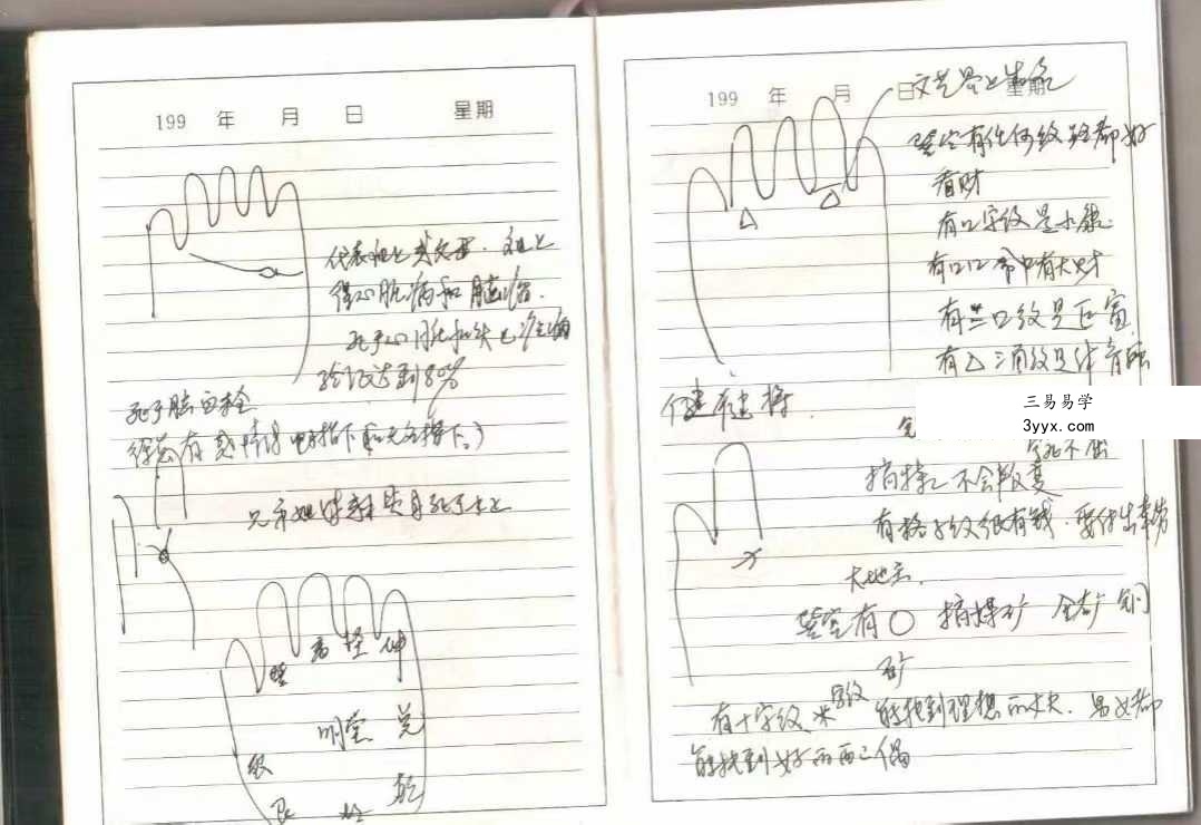 《李纯文手面相讲课笔记》61双页 资料图片