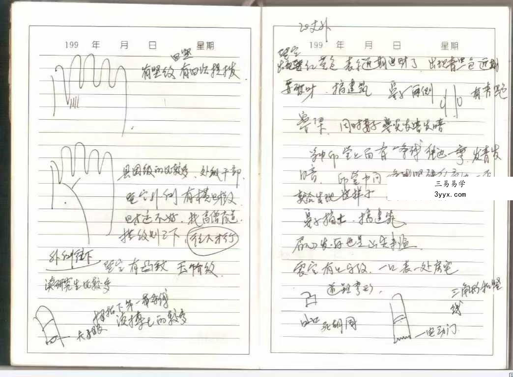 《李纯文手面相讲课笔记》61双页 资料图片
