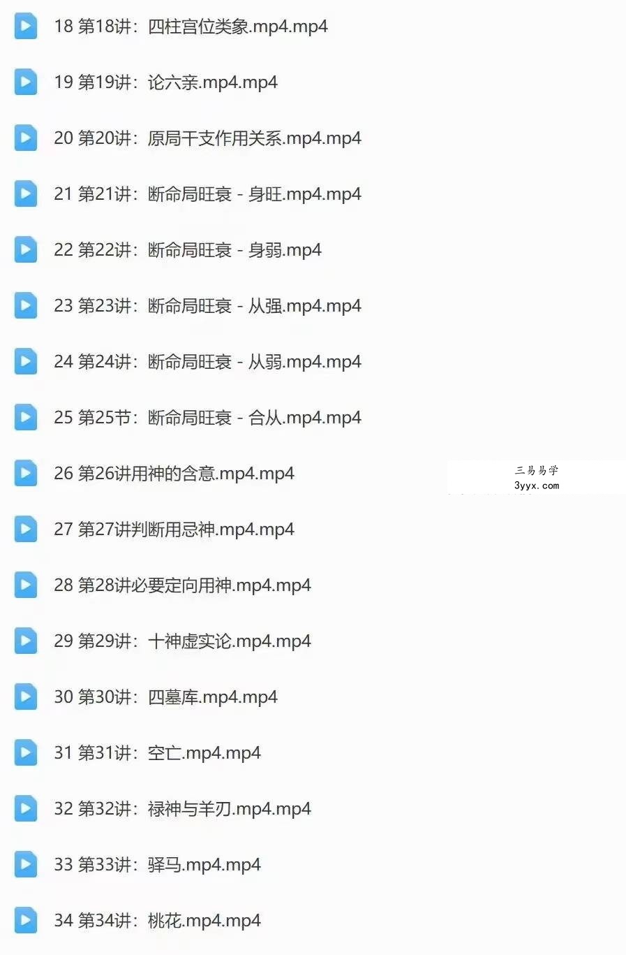 易晟 八字初中高级视频课程77集 资料图片