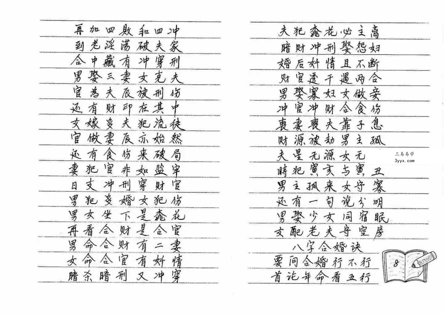 《民间八字实用口诀集锦》120页 资料图片