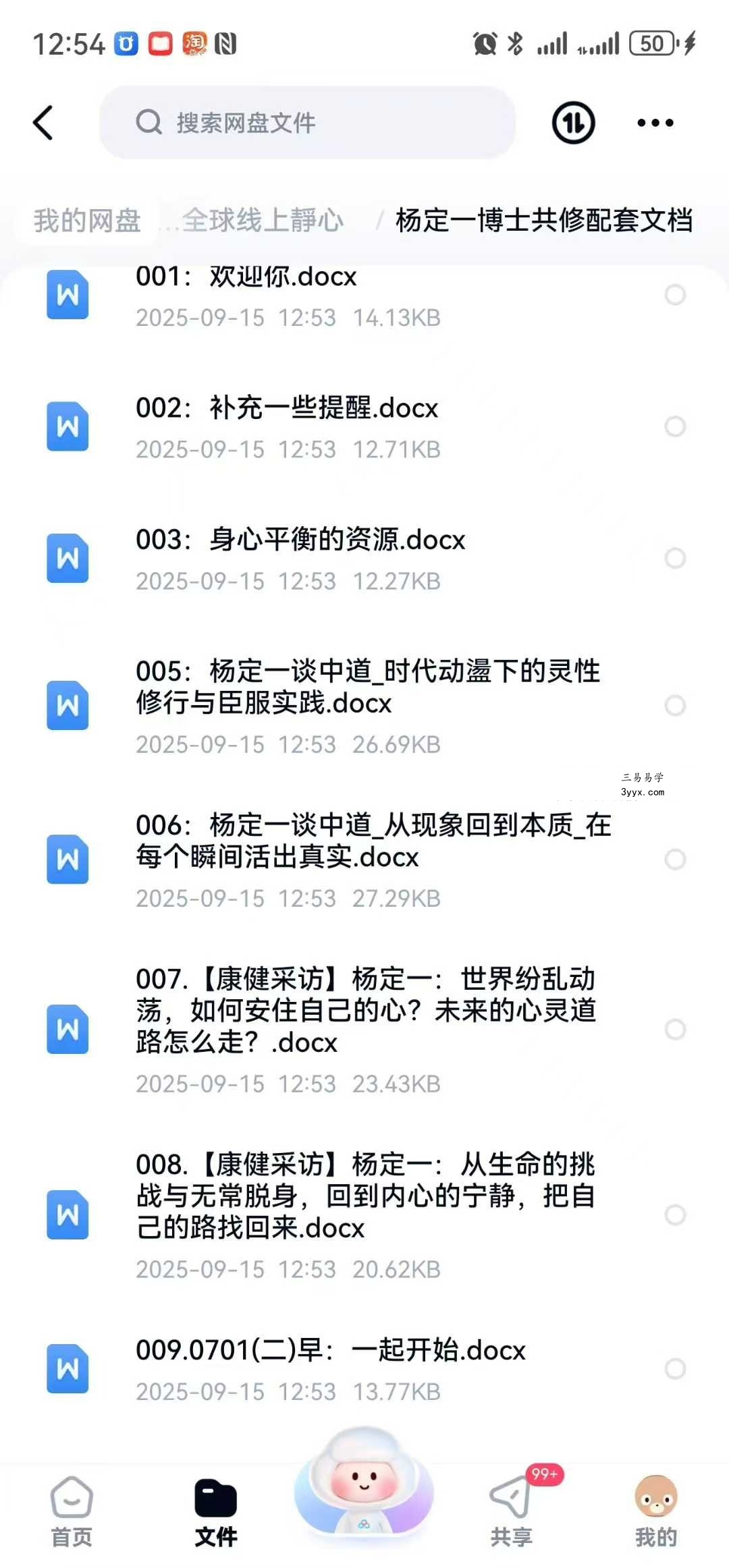 2025年 杨定一「中道，中道到底」全球线上靜心音频200多节带配套文档 资料图片