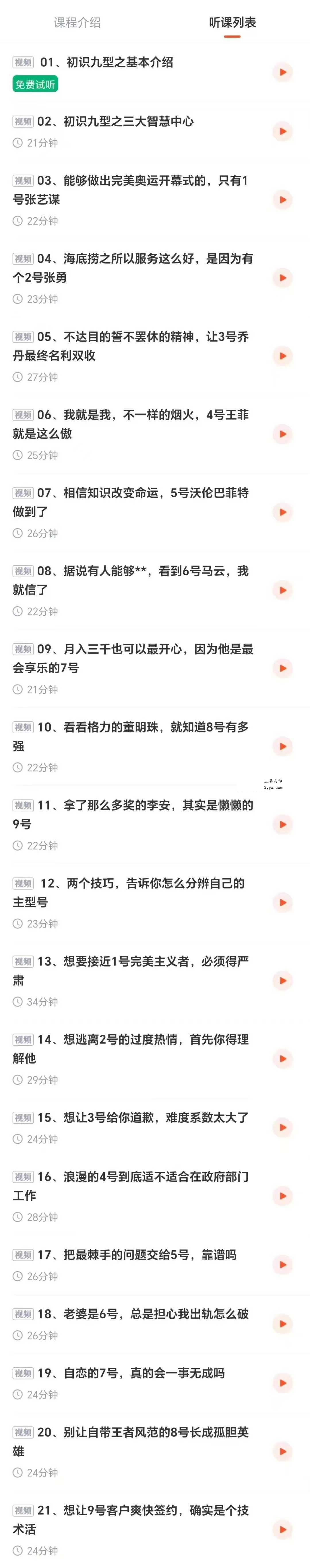 九型人格实操课21集 资料图片