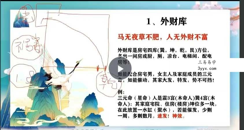 司天喜 财库布局催旺课1集 资料图片