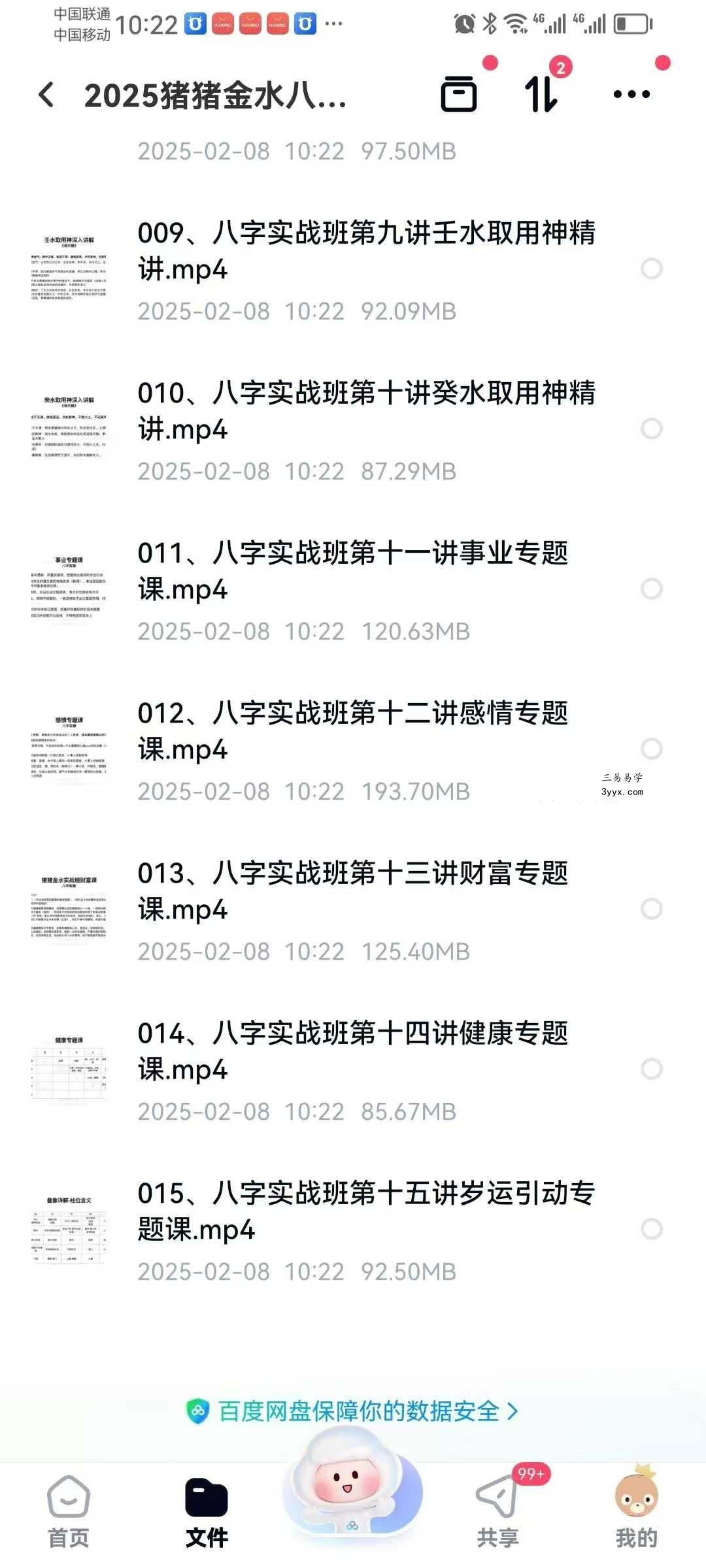 2025年 猪猪金水八字实战班15集 资料图片