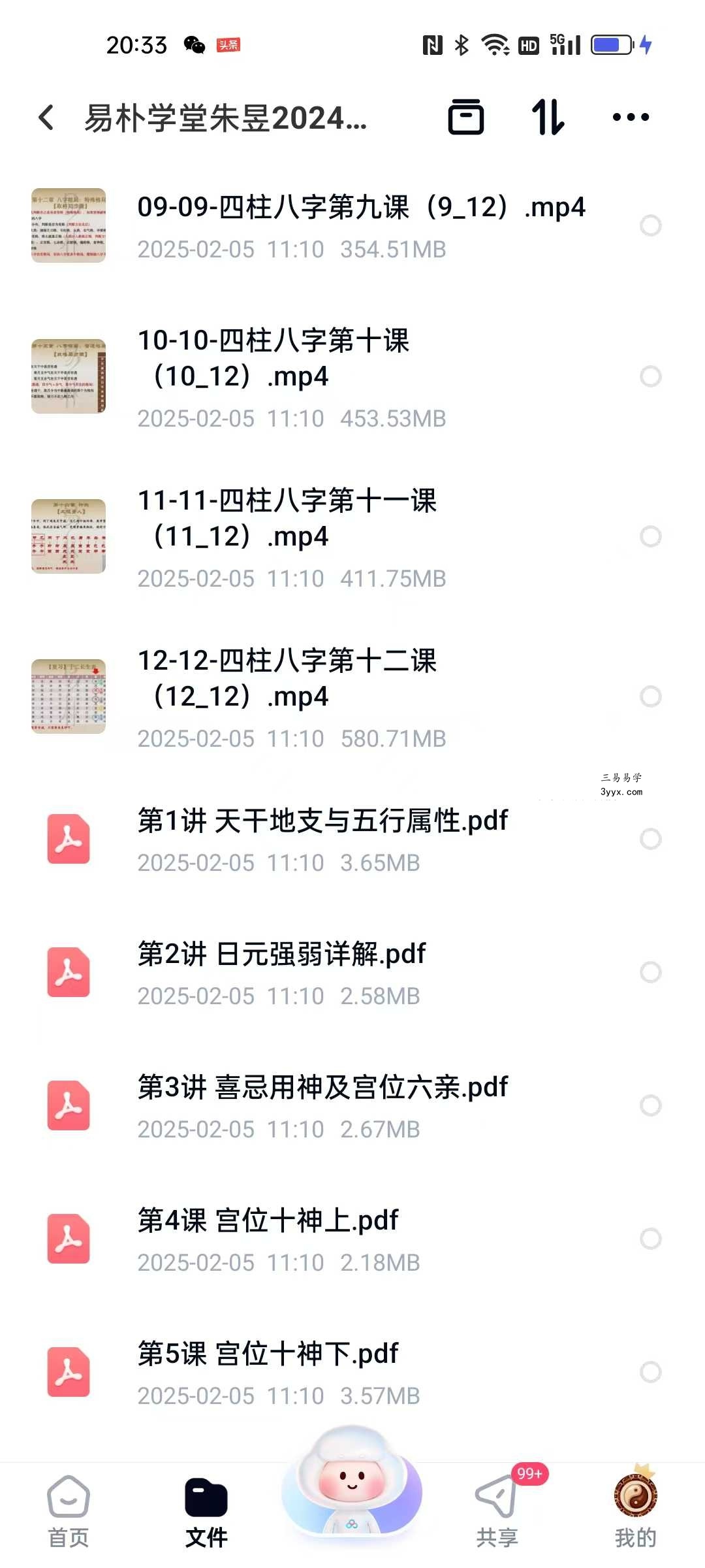 2024年 易朴学堂 朱昱 四柱八字12集视频+配套课件 资料图片