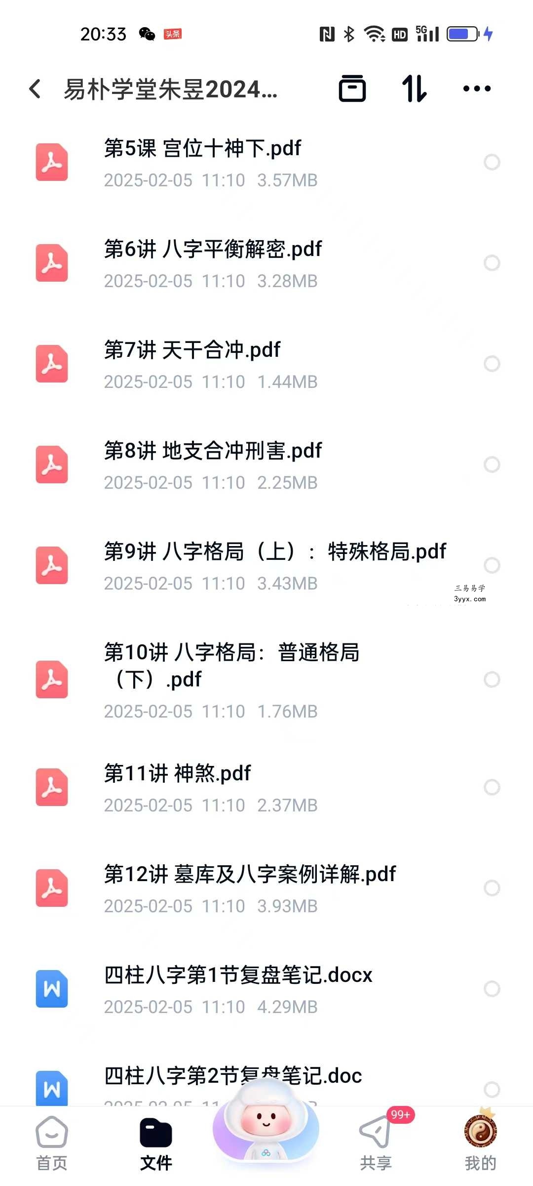 2024年 易朴学堂 朱昱 四柱八字12集视频+配套课件 资料图片