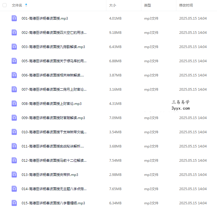杨春波盲派禄命法网课、面授多套录音合集 资料图片