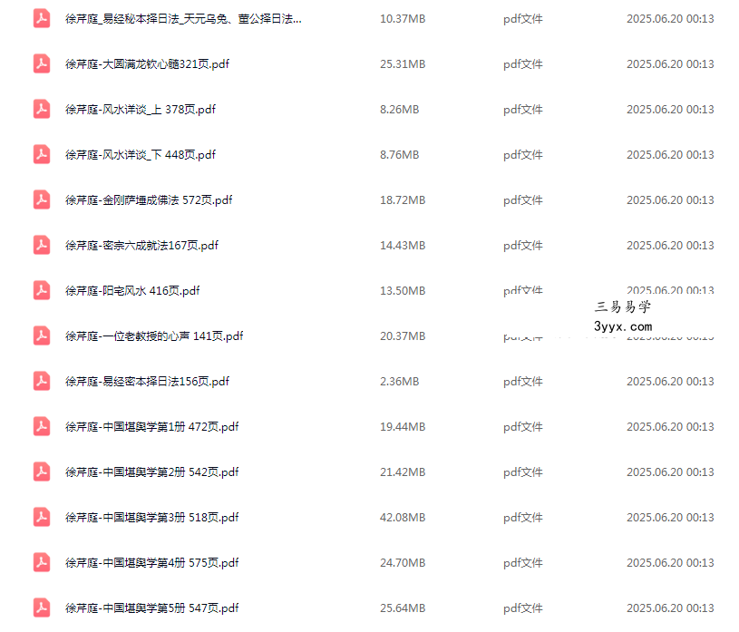徐芹庭风水堪舆相关电子合集 17册 资料图片