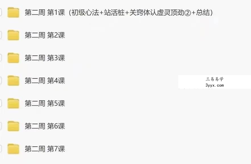 【桩功好课】桩道天周天高功班 七周49天练跟好课 全167讲频视课 资料图片