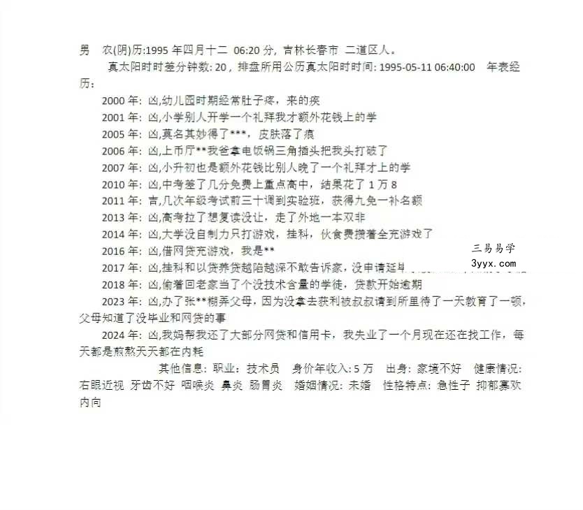 八字实战案例反馈990个案例 资料图片