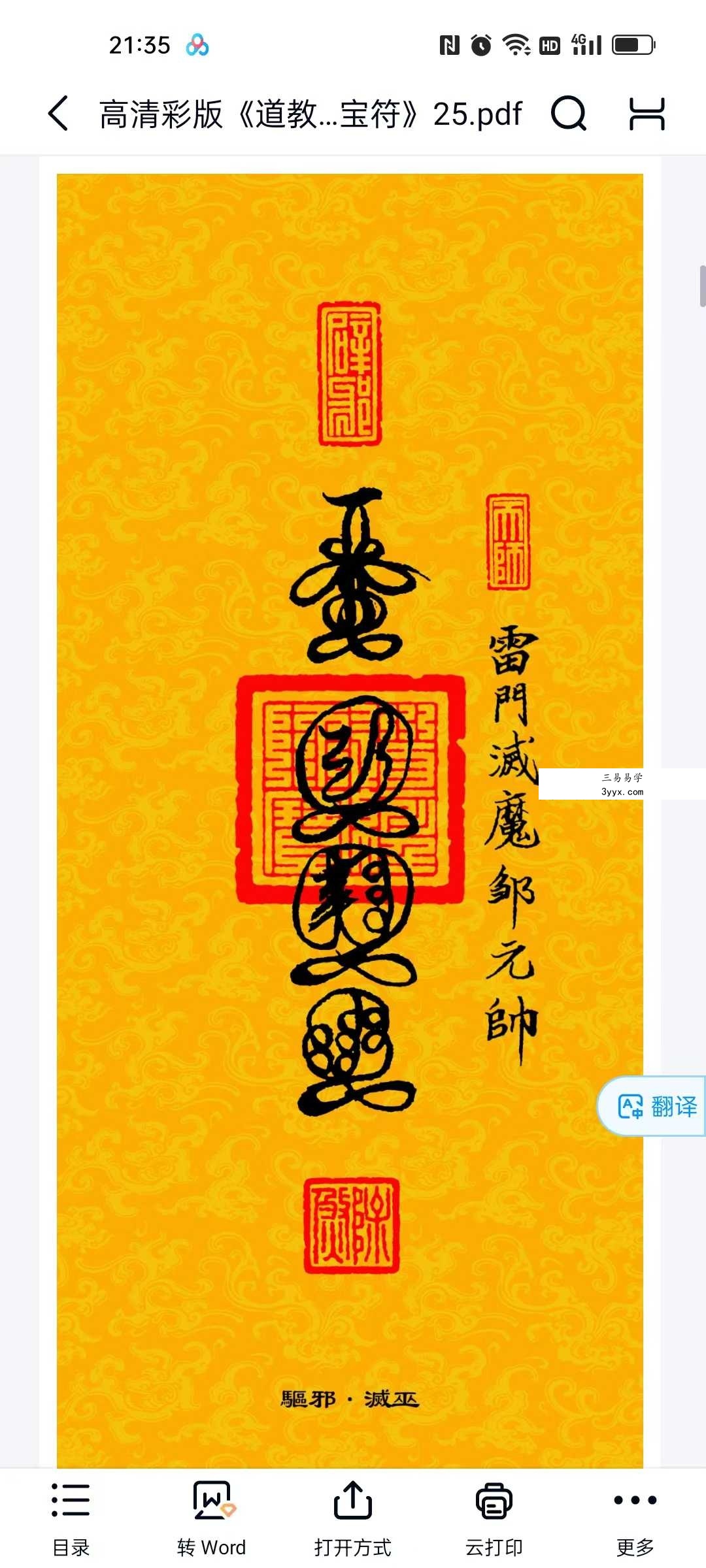 高清彩版《道教三十六帅宝符》38页 资料图片