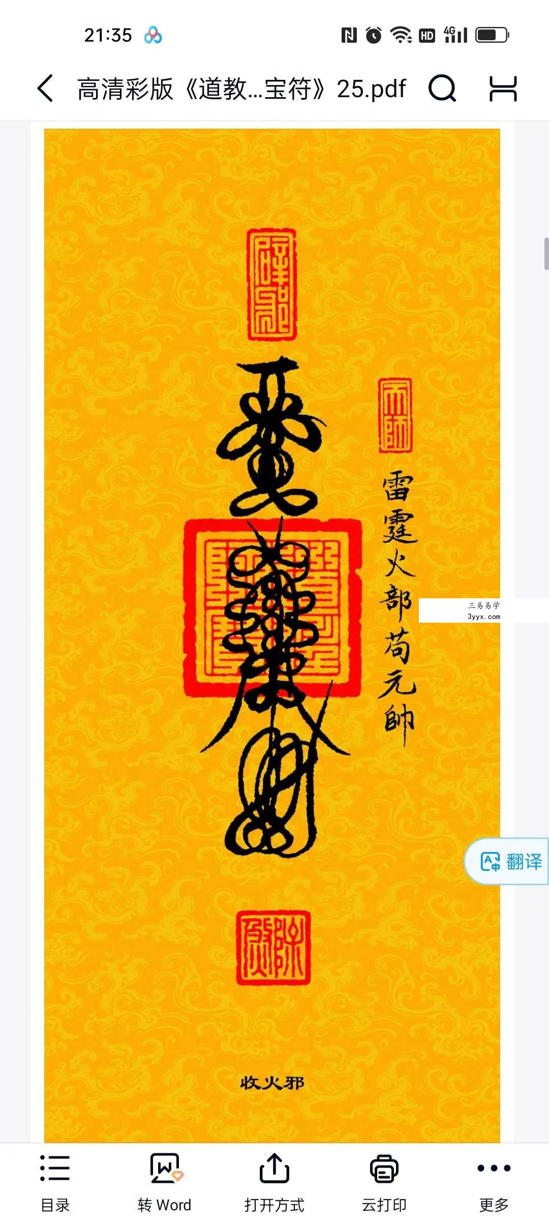 高清彩版《道教三十六帅宝符》38页 资料图片