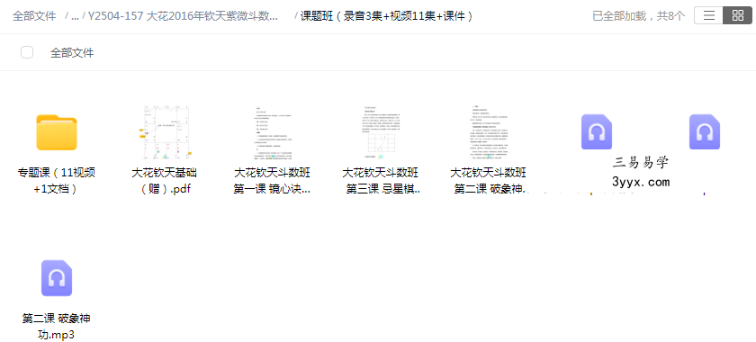 大花2016年钦天紫微斗数初高级班加课题录音40集+11视频+上课笔记 资料图片
