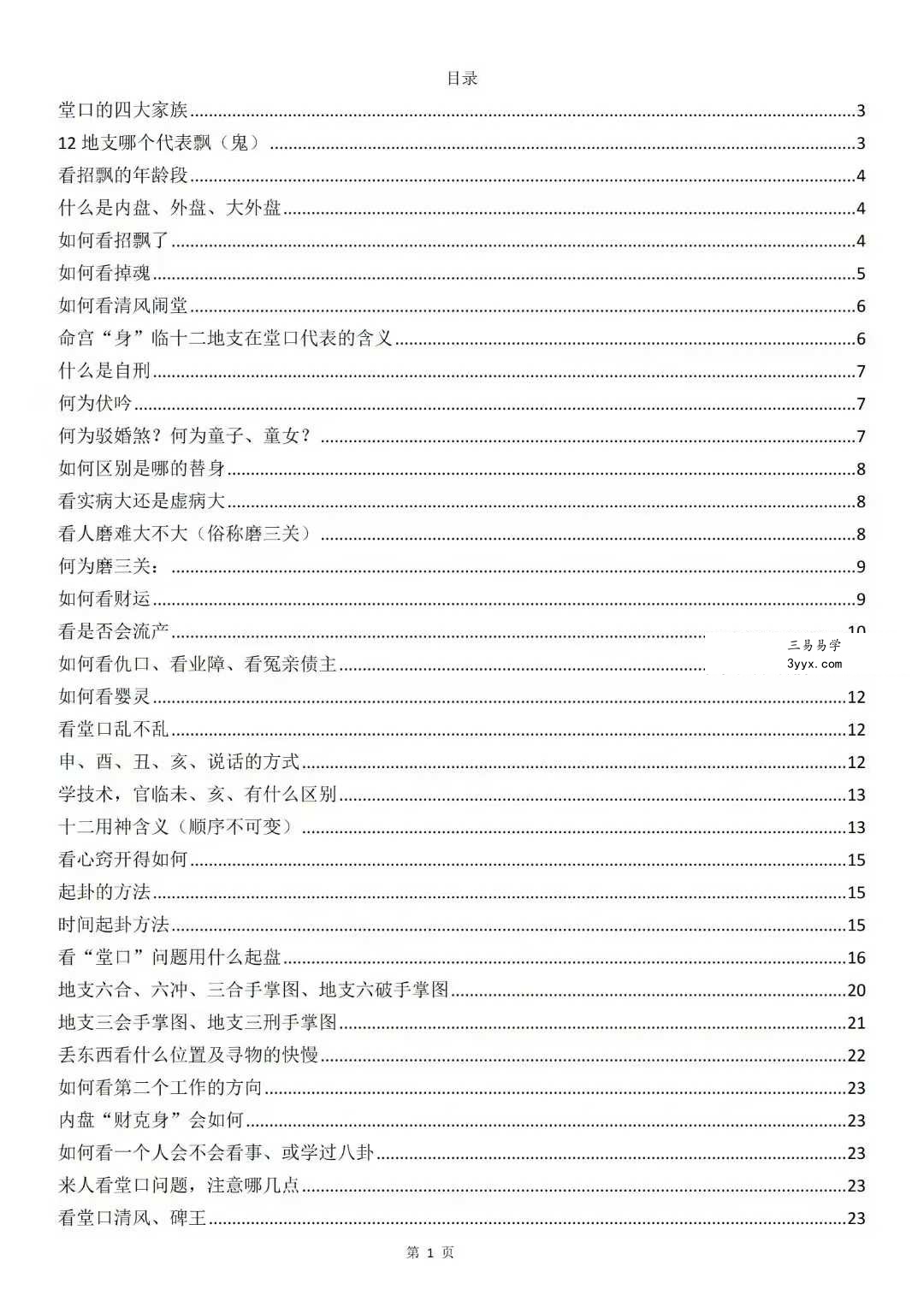 一掌金《掐指算看卦技巧》36页 江湖神算子 资料图片