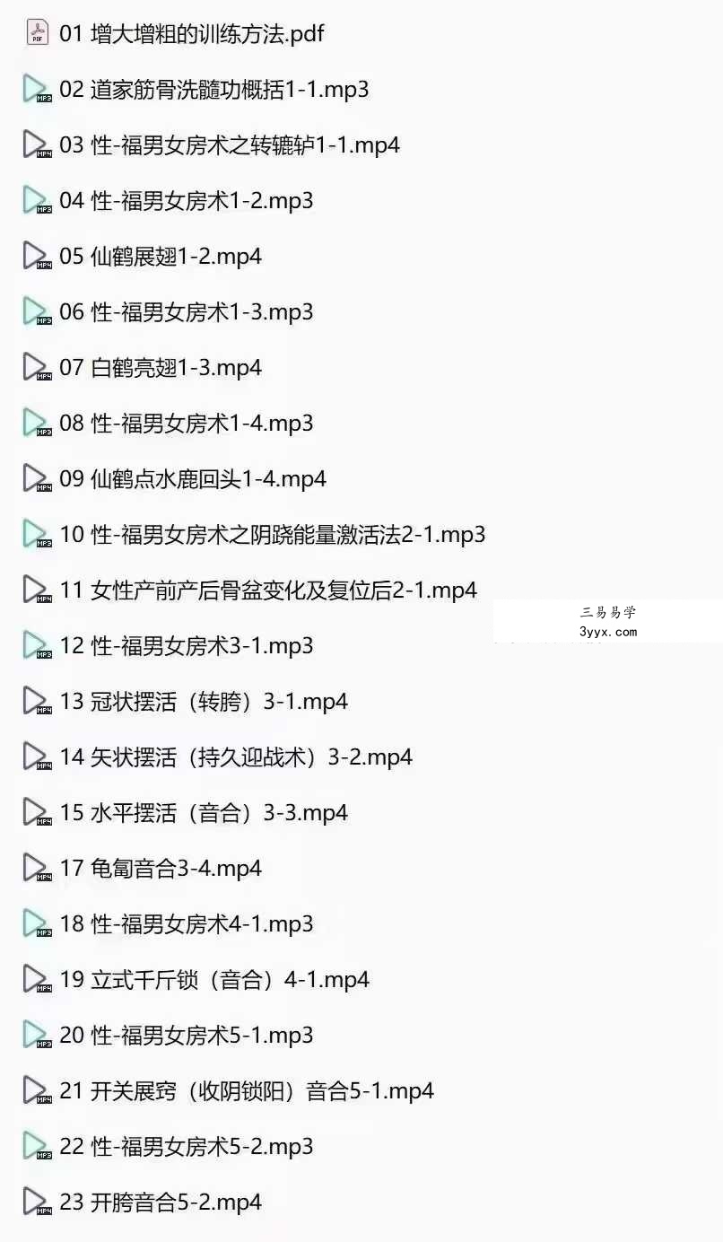 莲诺 道家隐修术男女强肾气养生功法（22节课程） 资料图片