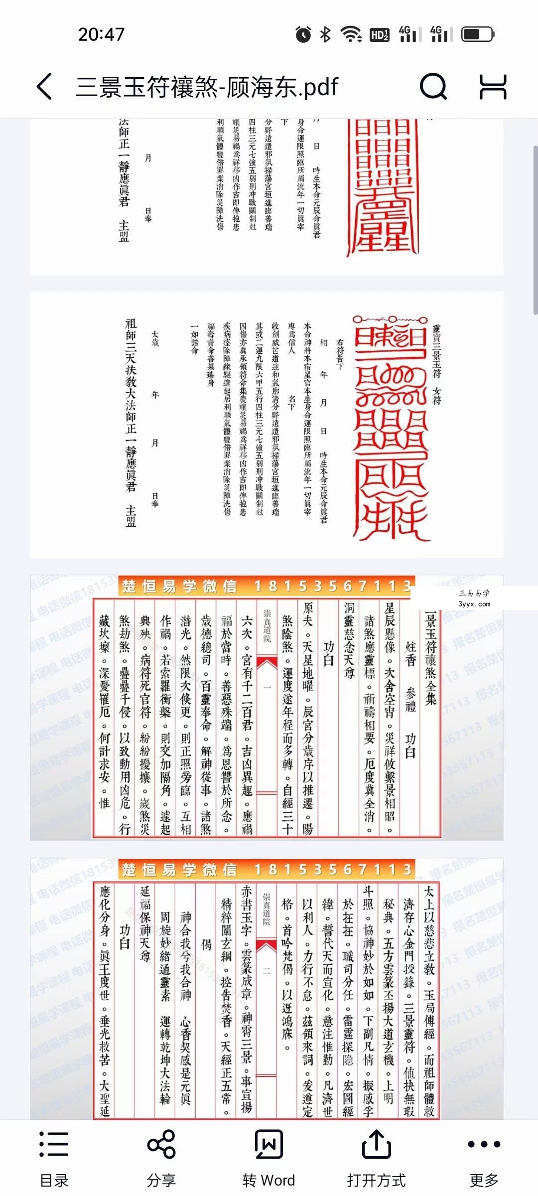 楚恒易学 顾海东 灵宝三景玉符解灾课程视频+课件 资料图片