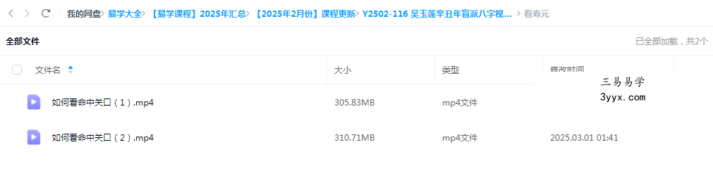 吴玉莲辛丑年盲派八字视频课程 资料图片
