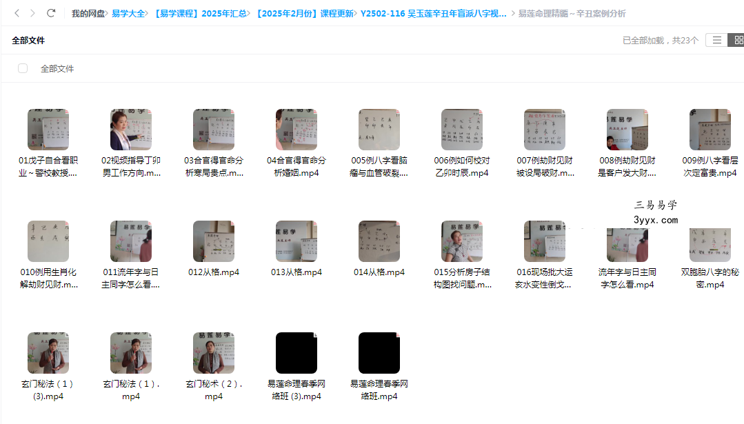 吴玉莲辛丑年盲派八字视频课程 资料图片