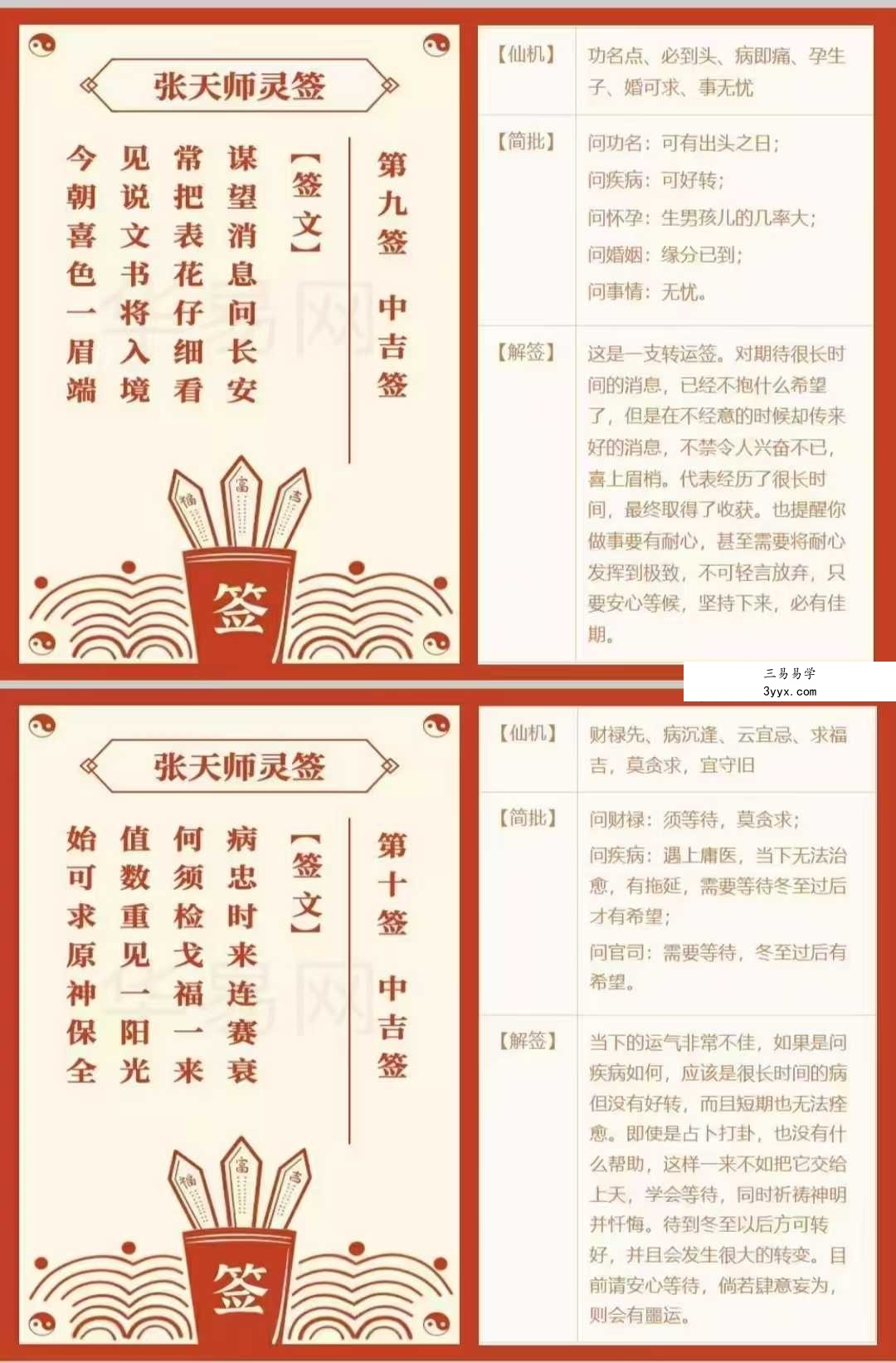 《张天师100灵签》101页 资料图片