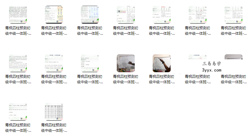 军师府青枫《四柱预测初级中级一体班》29集视频 资料图片