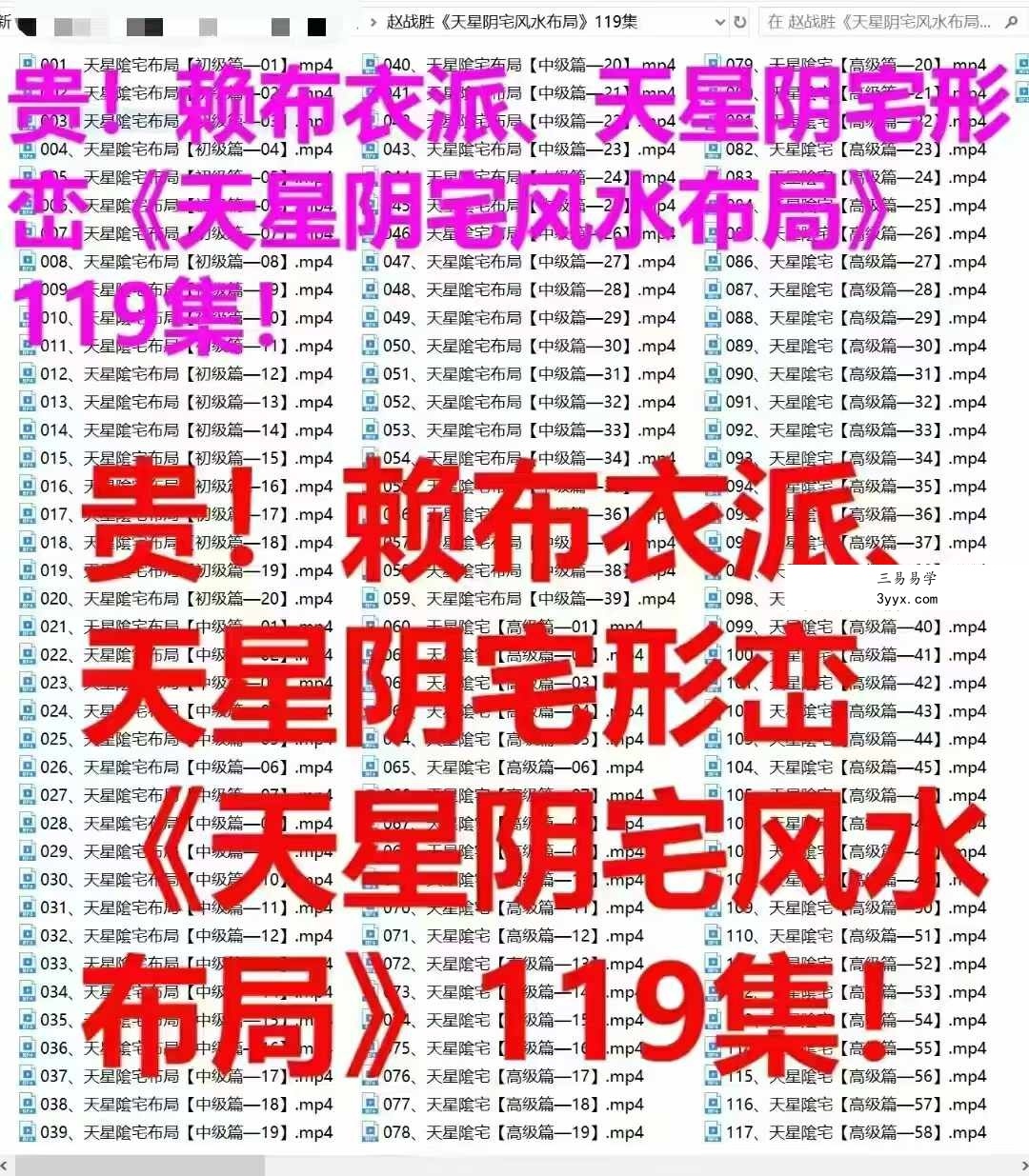 赵战胜《天星阴宅风水布局》119集 资料图片