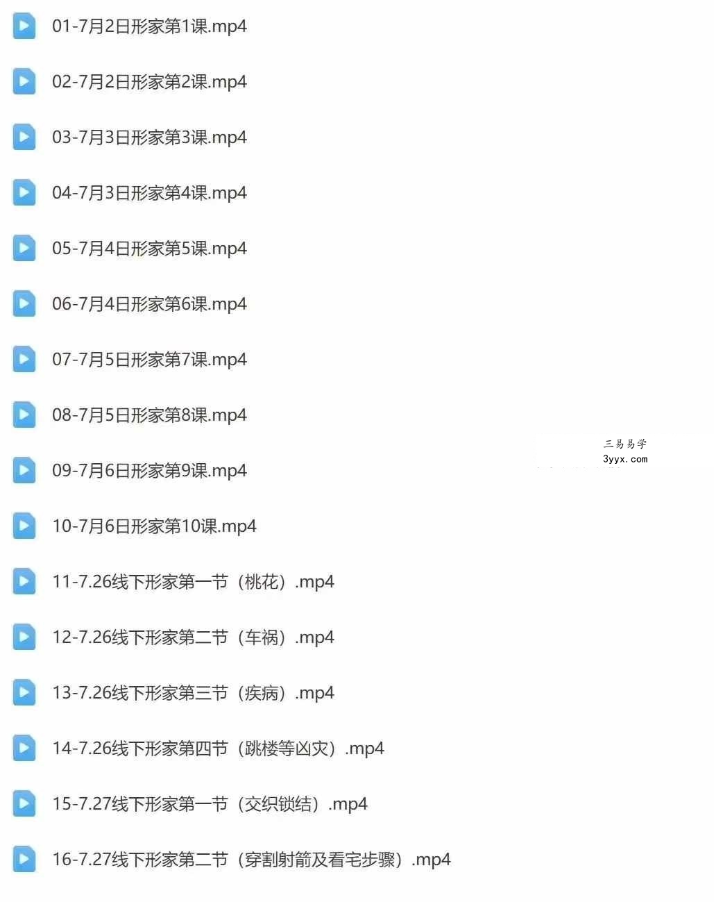 周栗莎2024年最新《形家长眼法》教学视频16集 资料图片