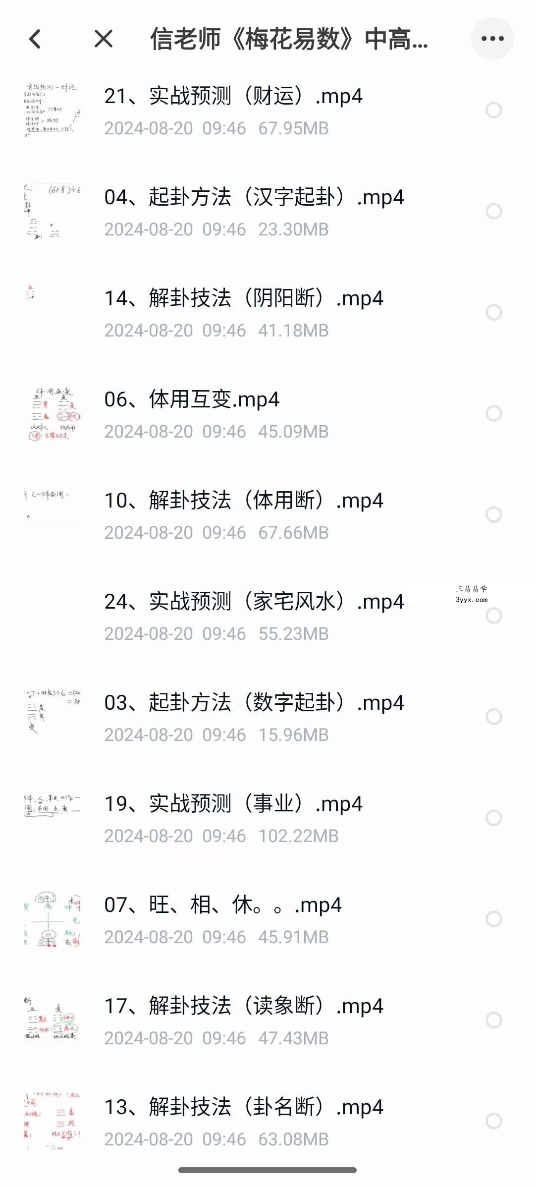 信老师《梅花易数》中高级实战课24集 资料图片
