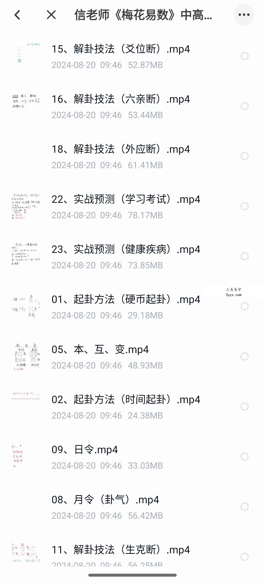 信老师《梅花易数》中高级实战课24集 资料图片