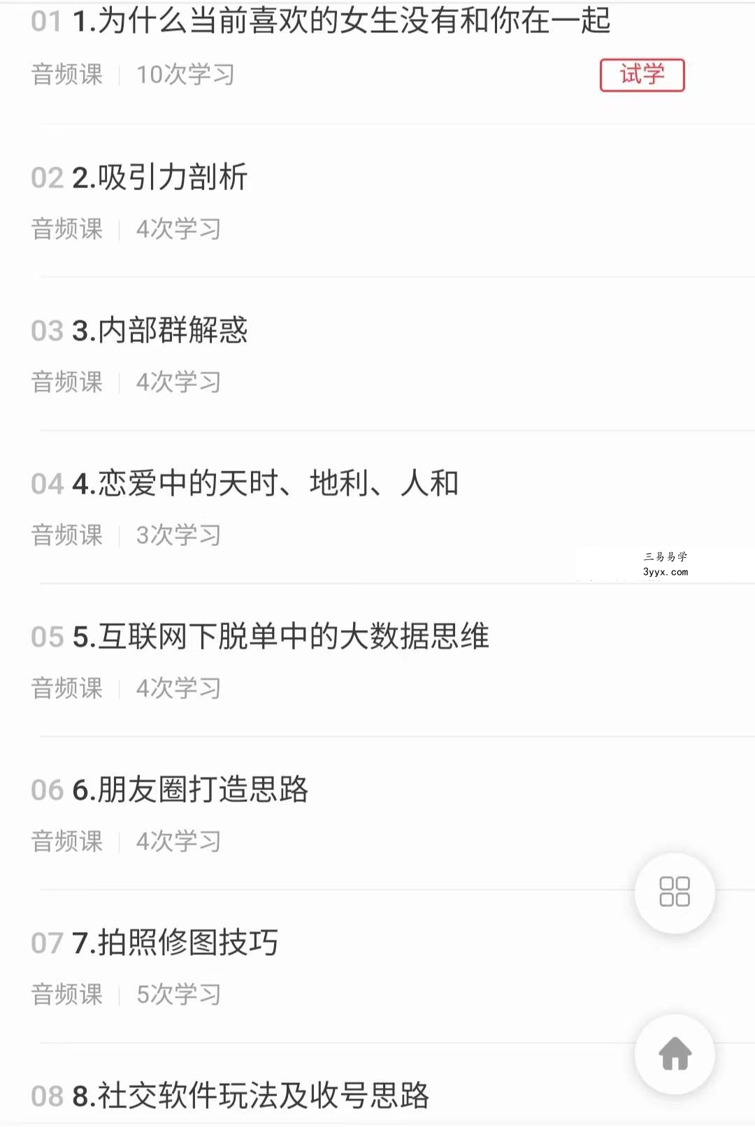 【男生聊妹技巧】快速摆脱单身必修课，脱单道路，让你领先一步!22集音频 资料图片