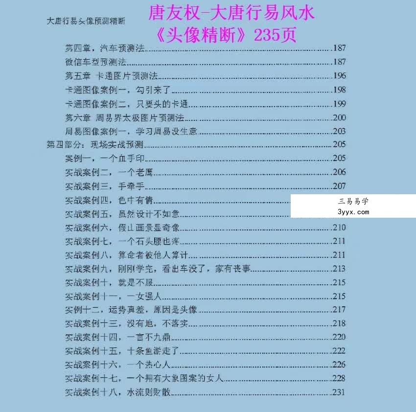 唐友权 大唐行易微信头像精断预测法 233页 资料图片