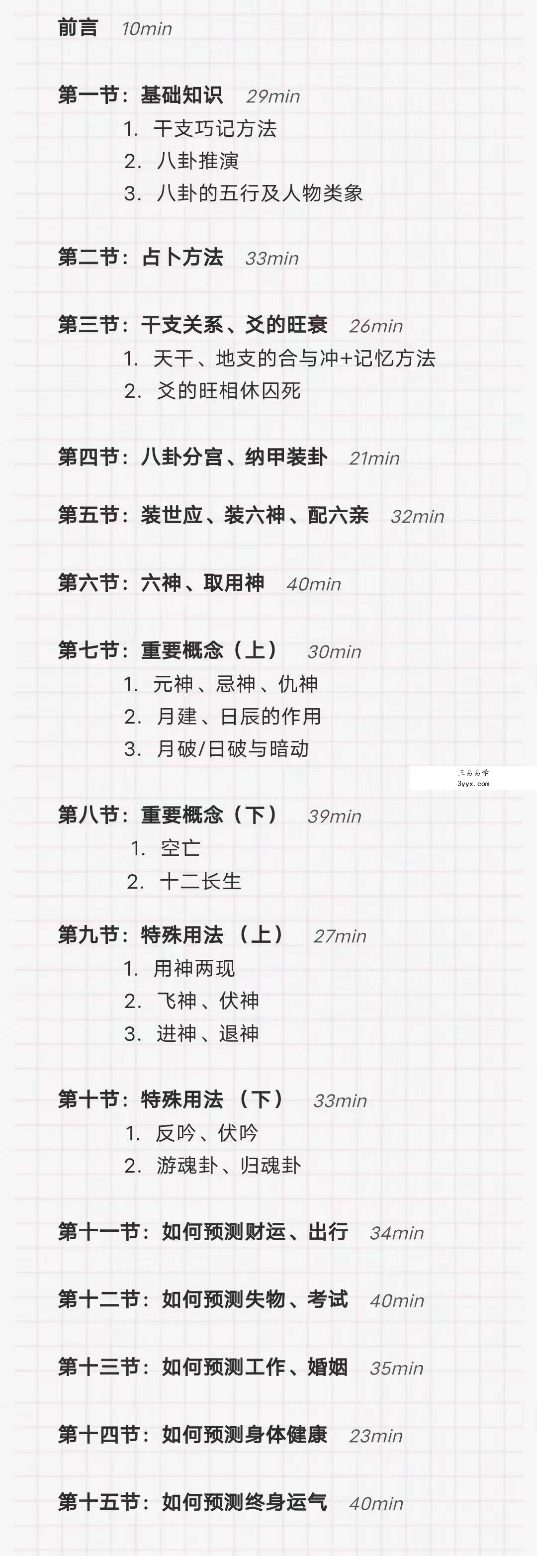 子和先生六爻基础课程精讲17集 资料图片