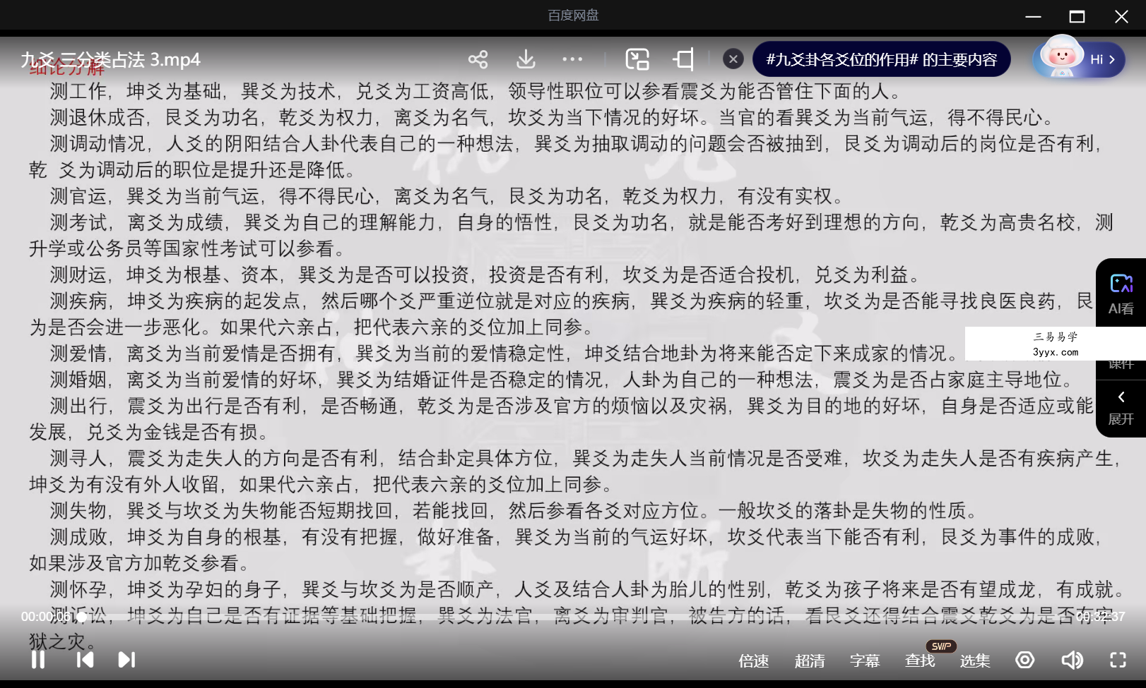九爻易 第三部分 分类占3集 资料图片