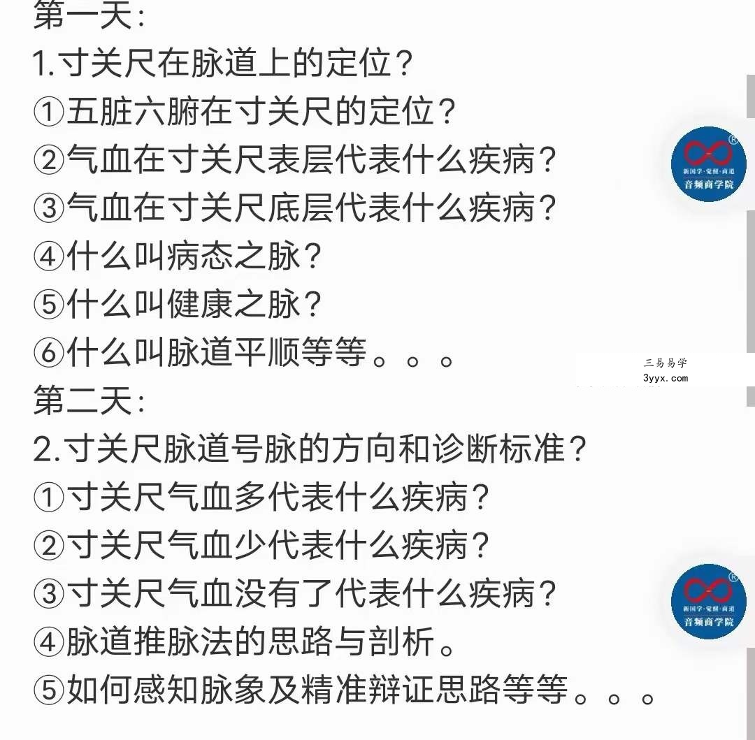基础课 魏氏脉诊+推脉法 资料图片