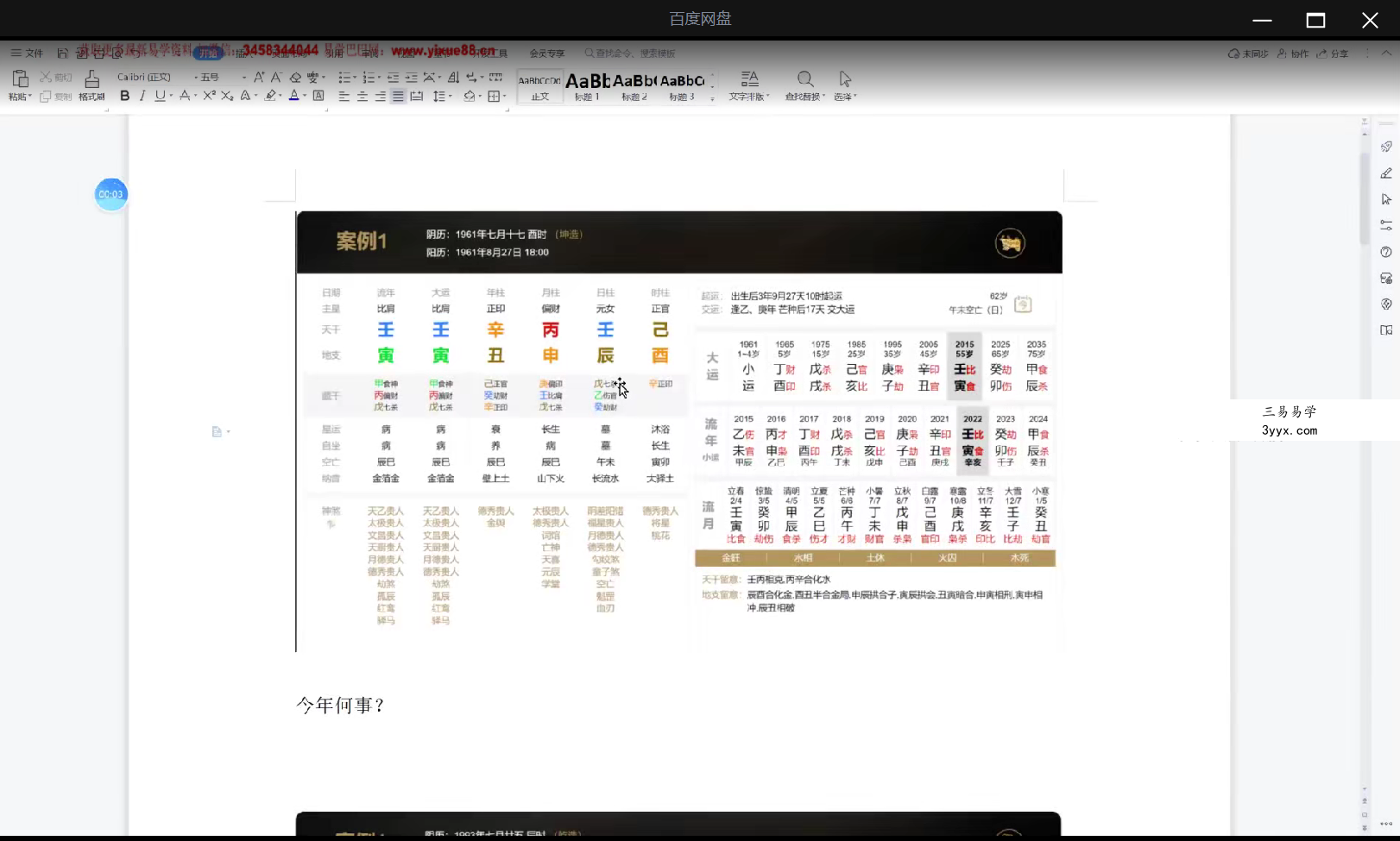 盲派丰道人 大运详解4集 资料图片